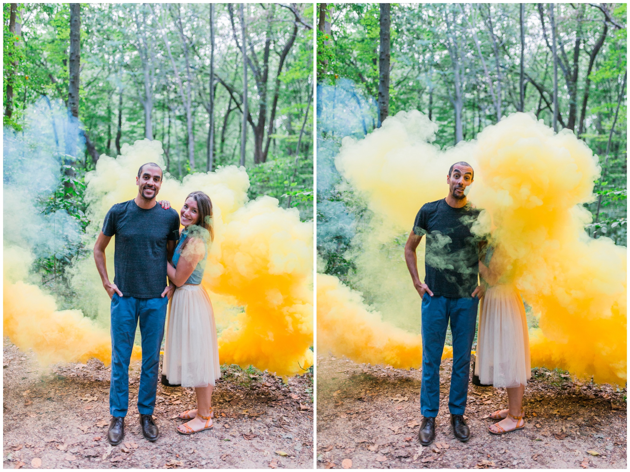 Smoke Bombs Engagement Photographer